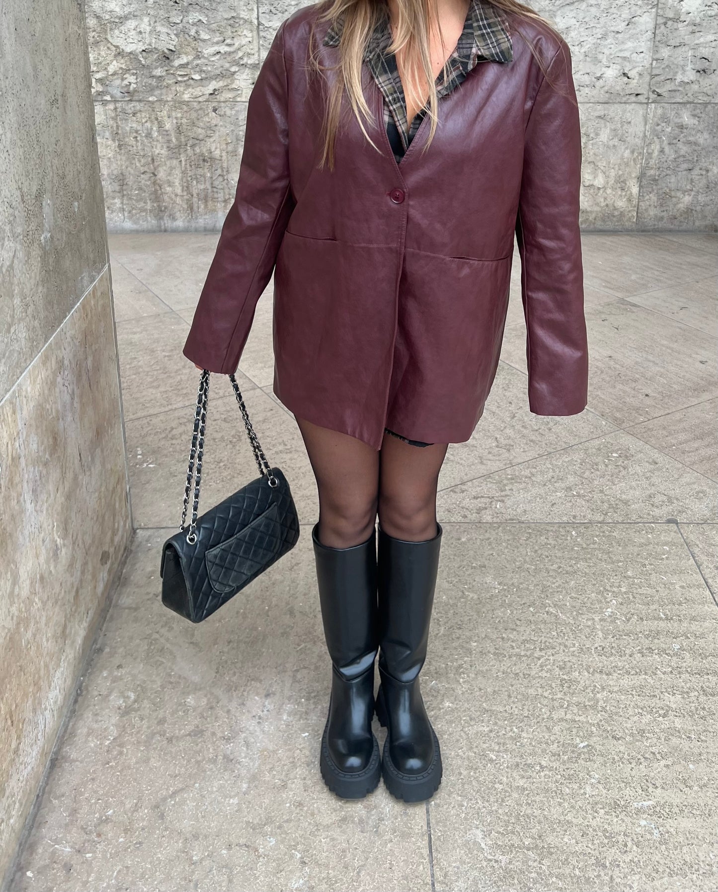 Veste simili burgundy