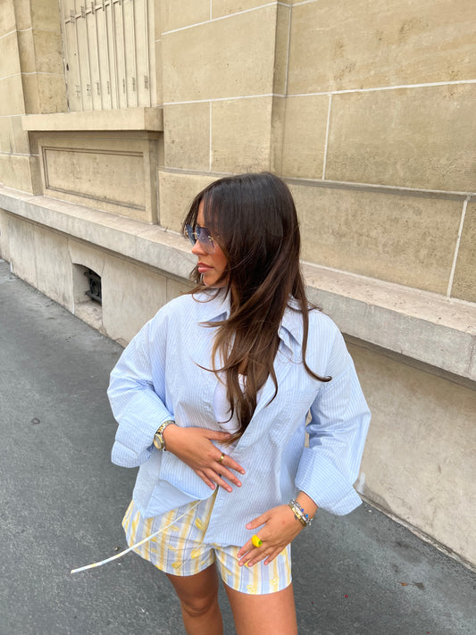 Chemise rayée bleue
