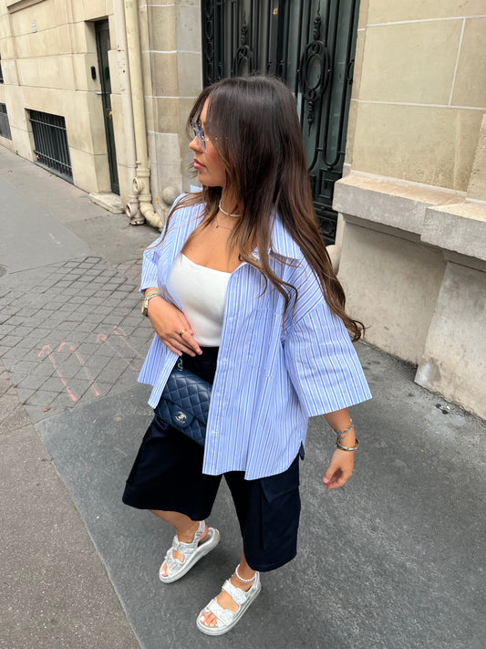 Chemise oversize manches courtes