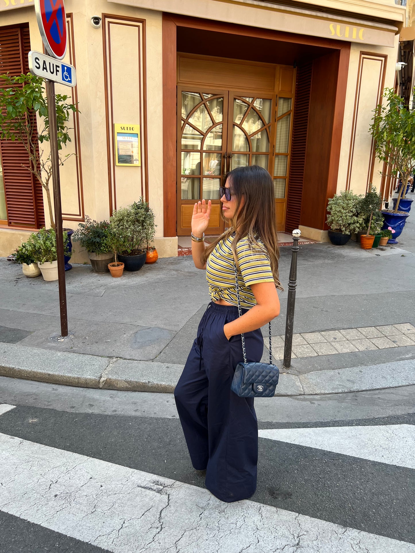 Pantalon évasé coton