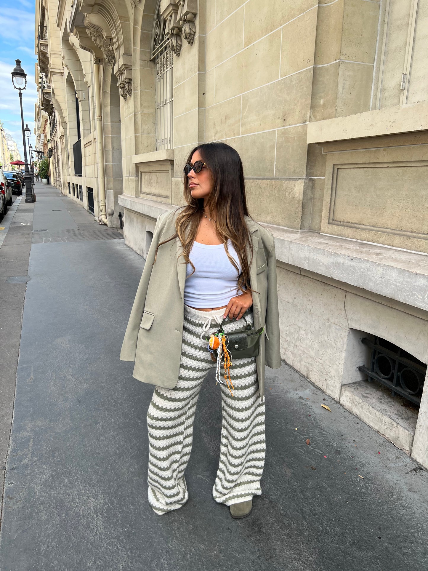 Pantalon maille kaki