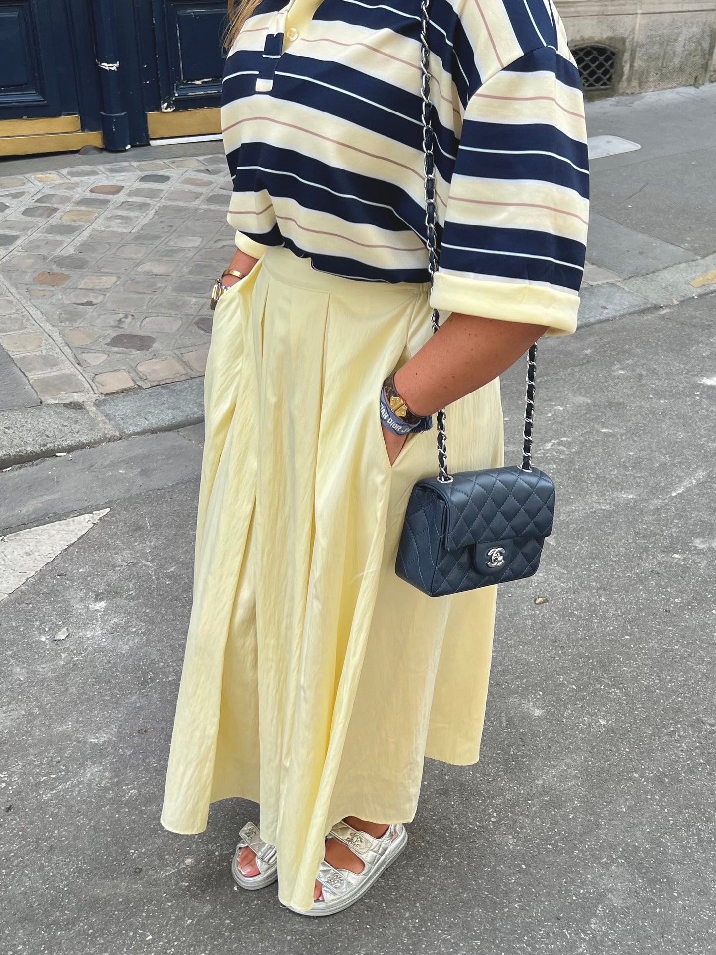 Jupe longue jaune beurre
