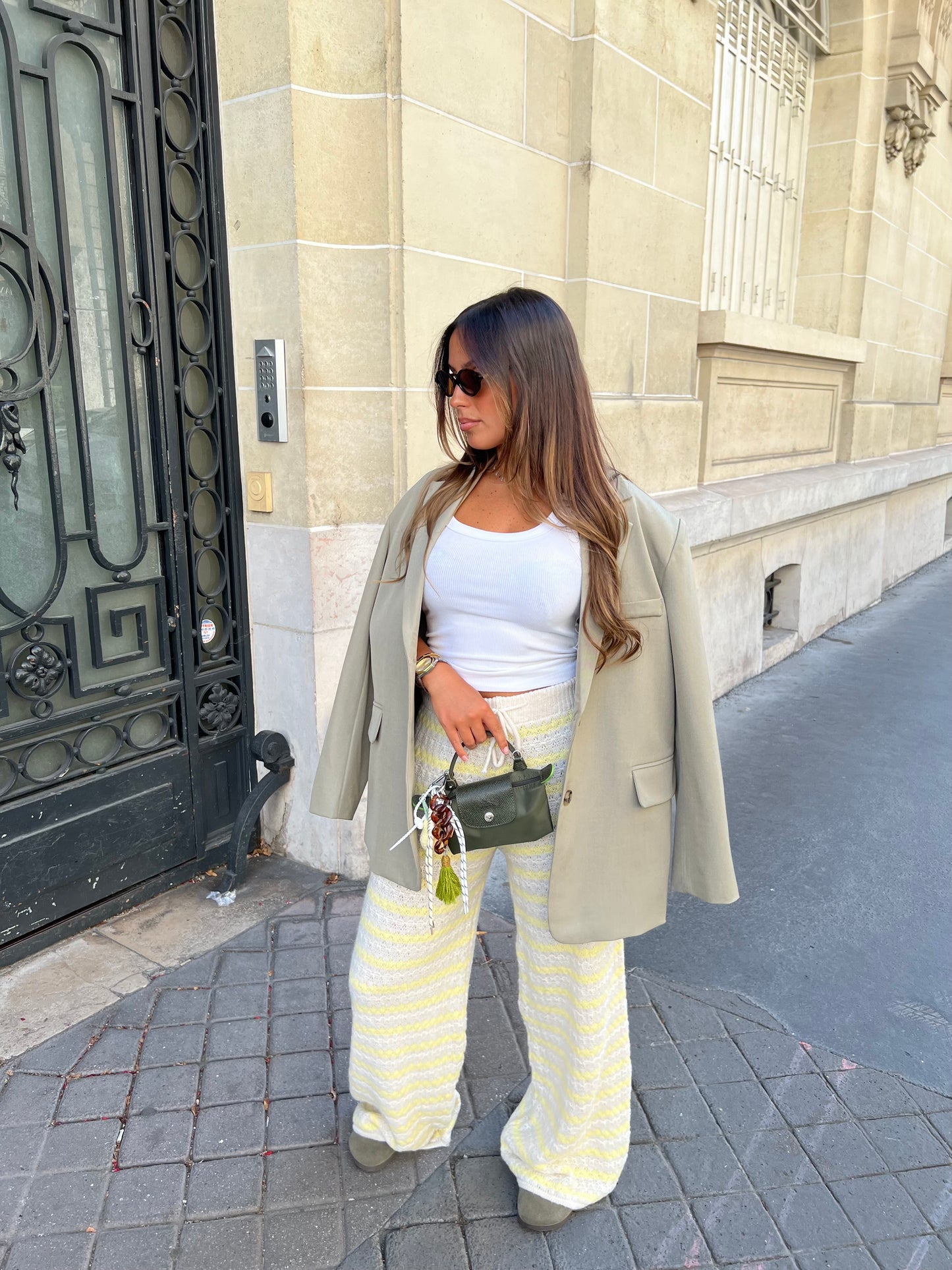 Pantalon maille jaune