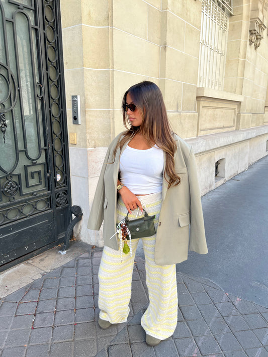 Pantalon maille jaune