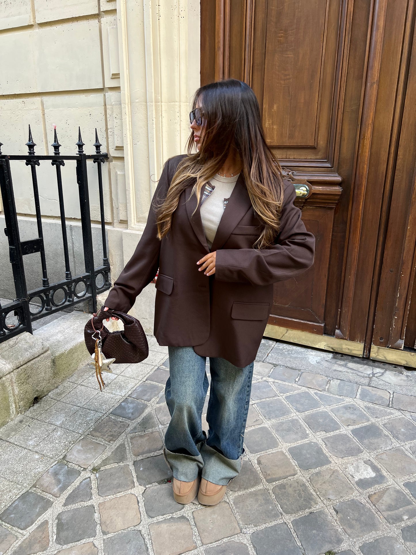 Blazer oversize marron