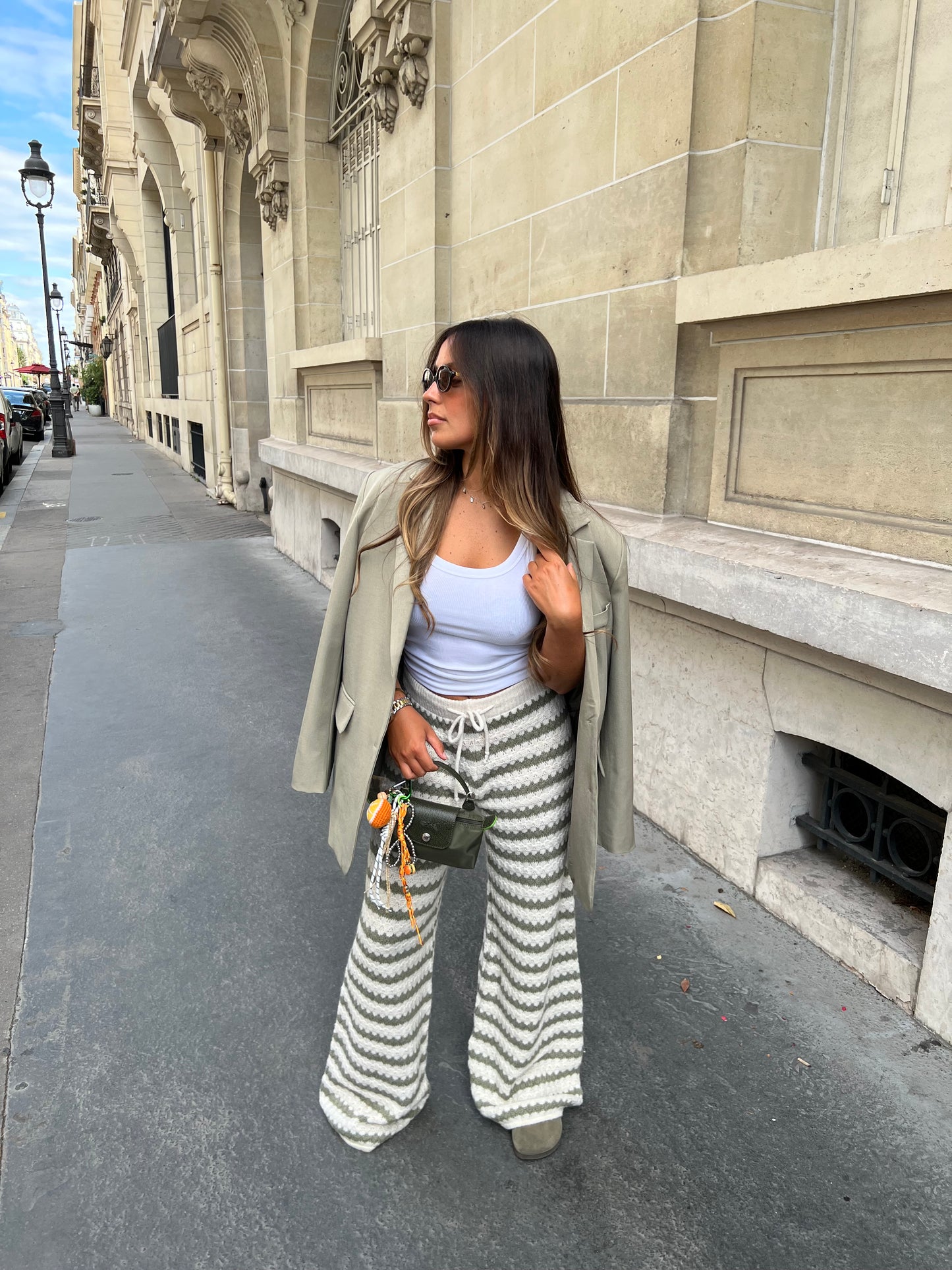 Pantalon maille kaki