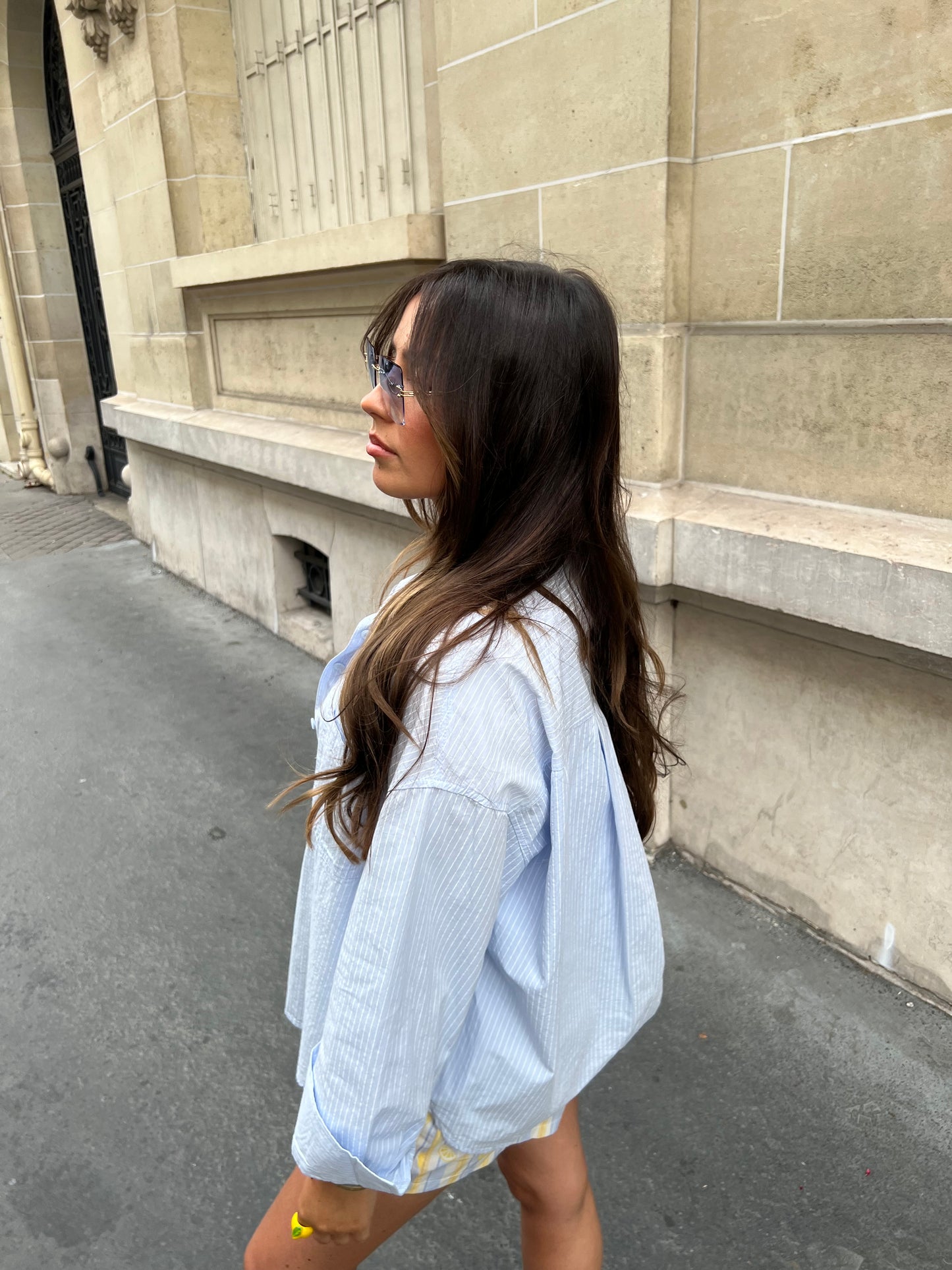 Chemise rayée bleue
