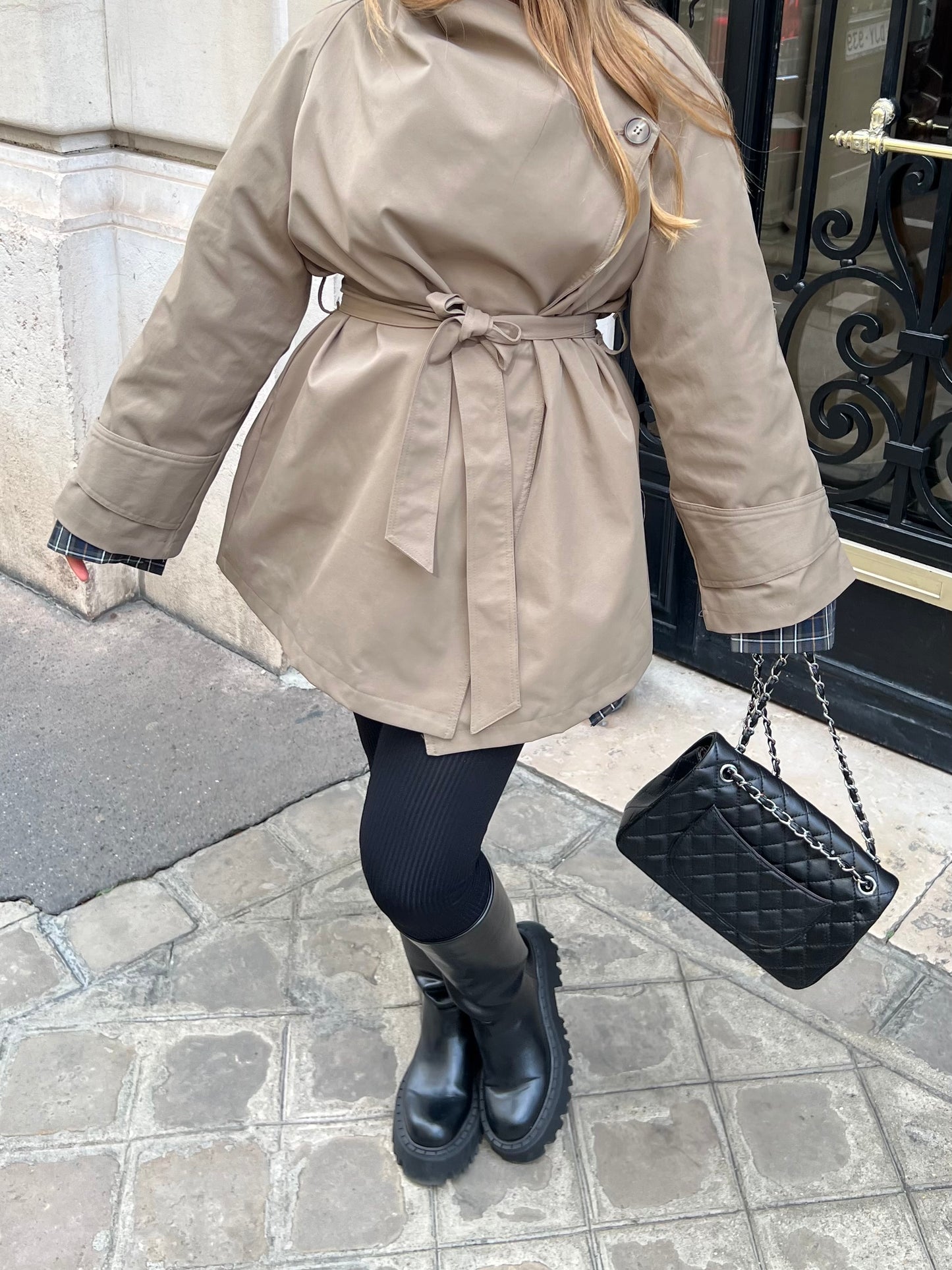 Trench mi long taupe