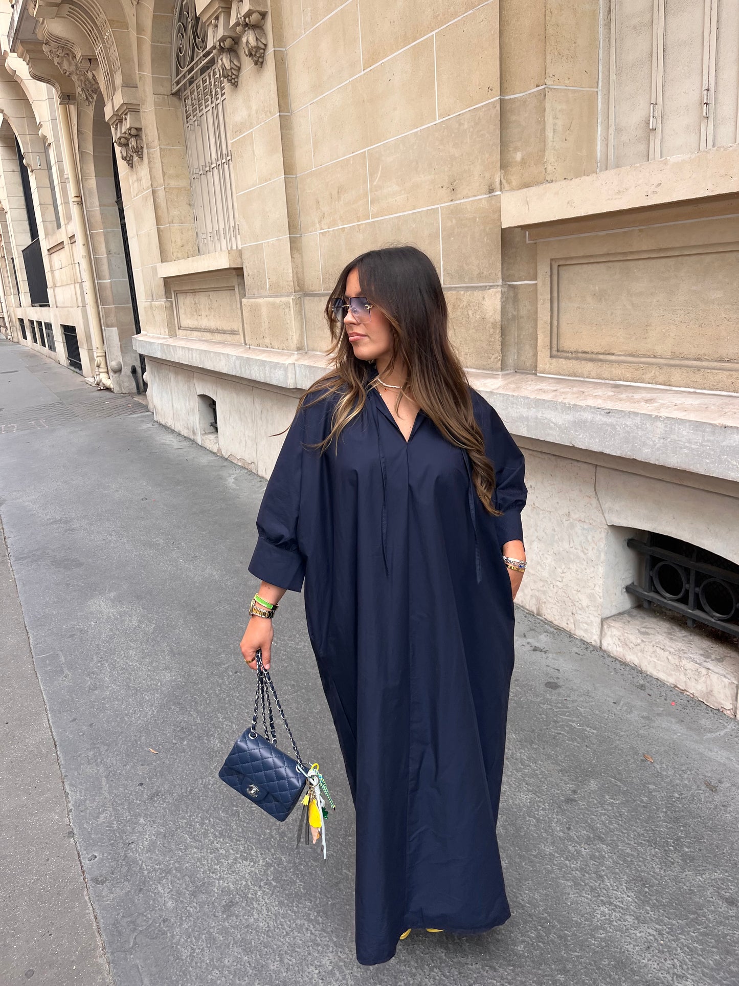 Robe longue marine