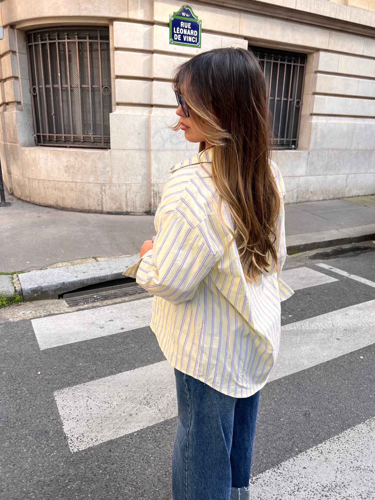 Chemise rayée jaune