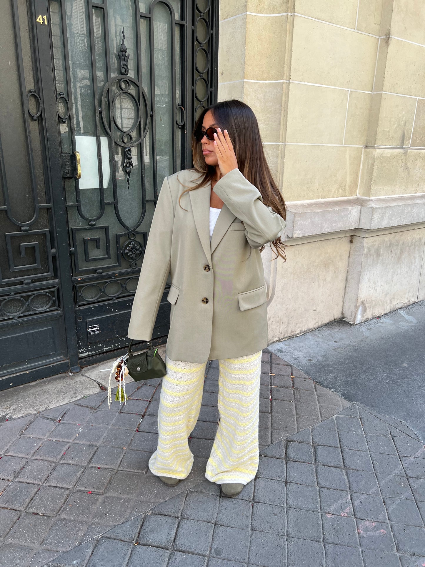 Blazer oversize tilleul