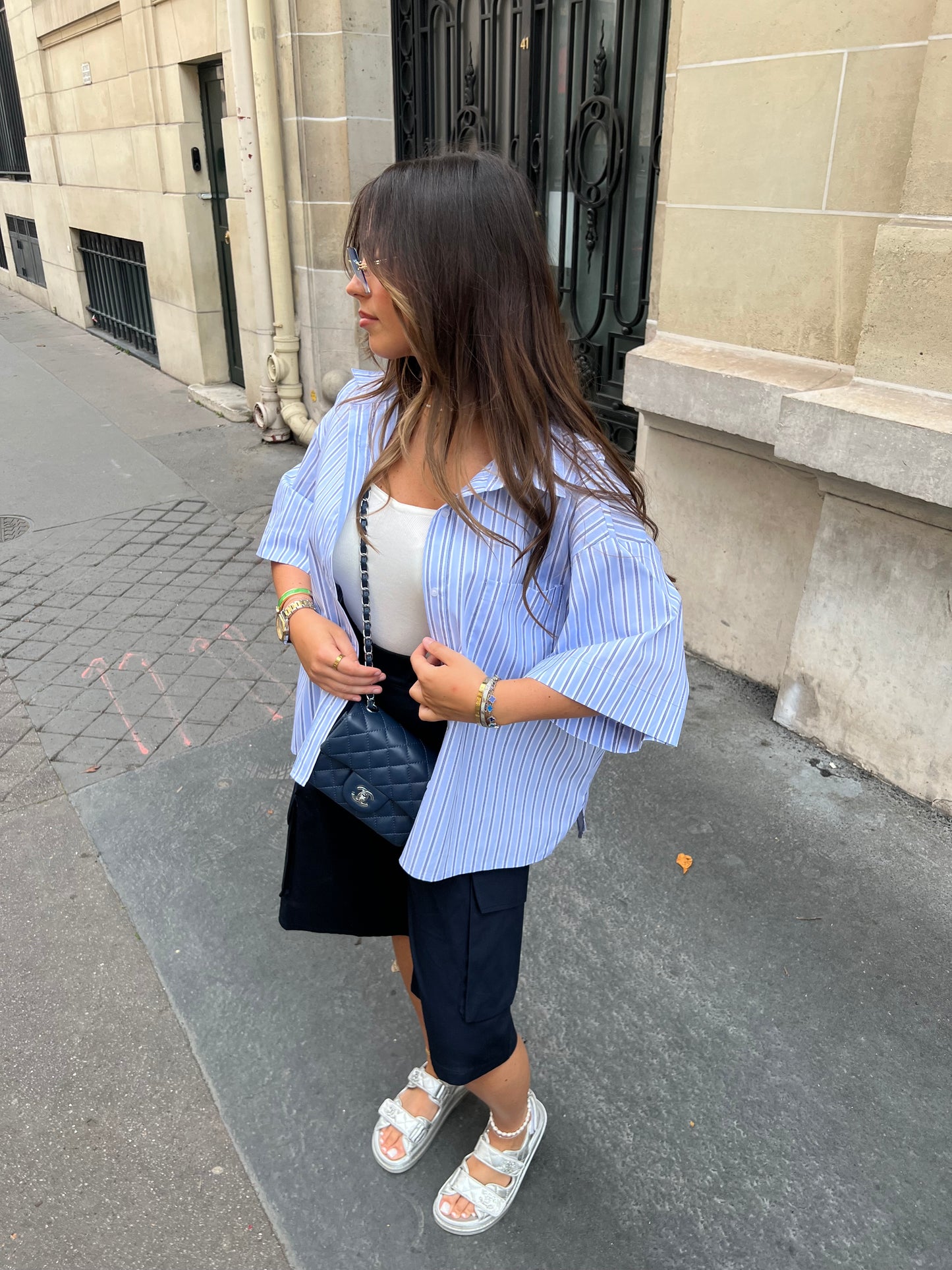 Chemise oversize manches courtes