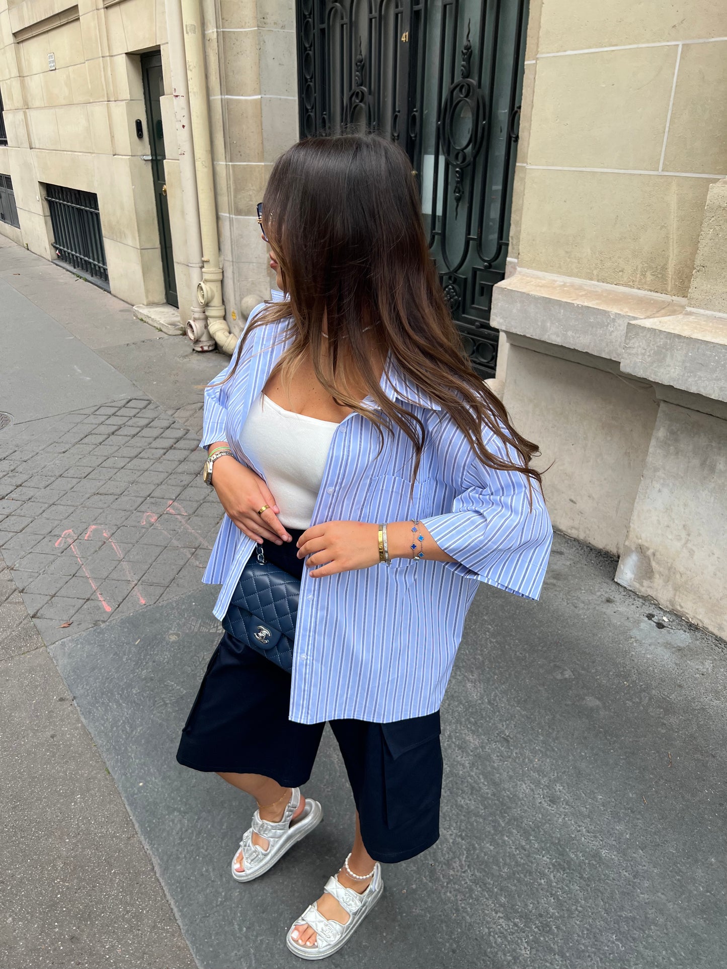 Chemise oversize manches courtes