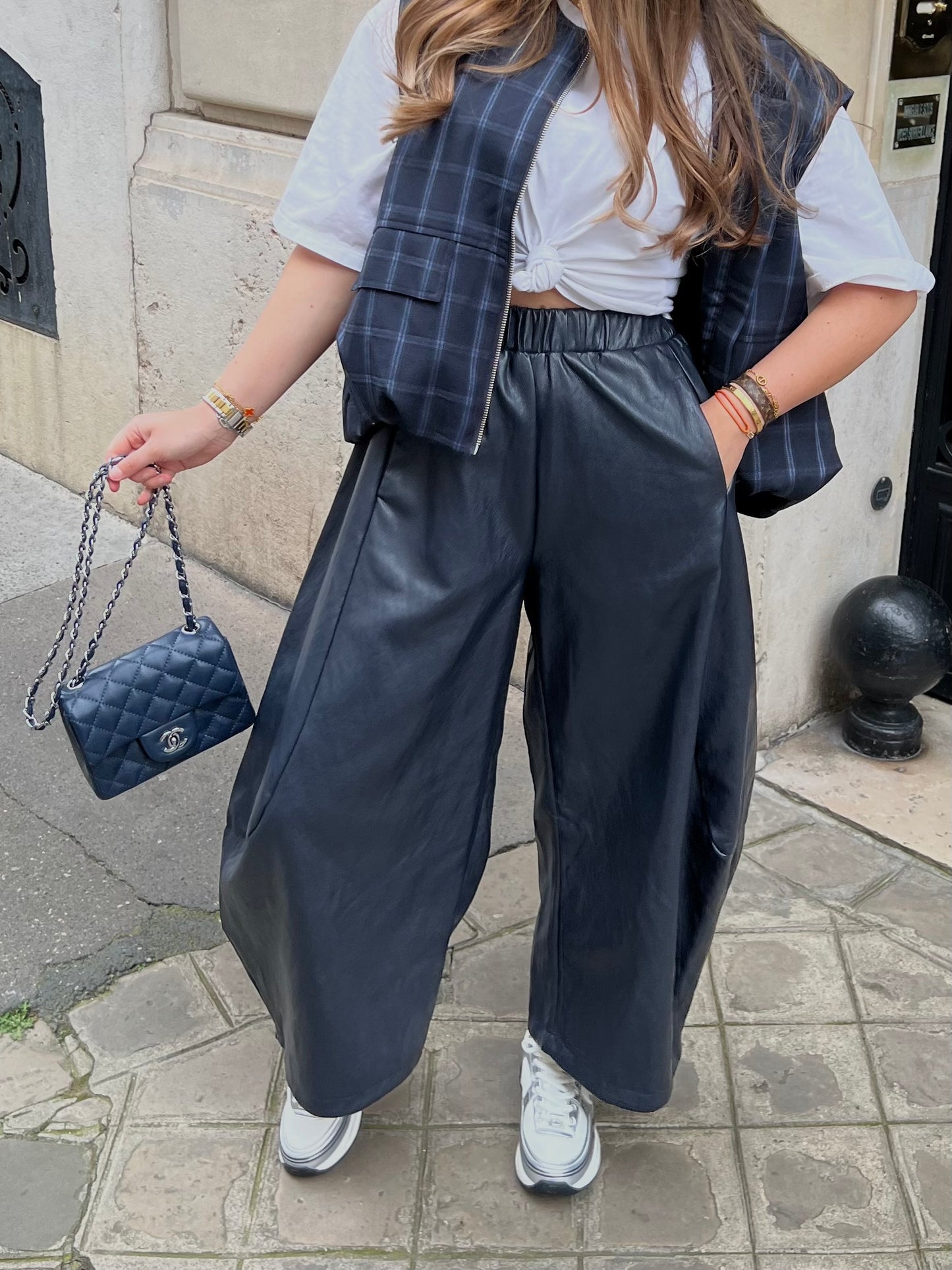 Pantalon simili marine