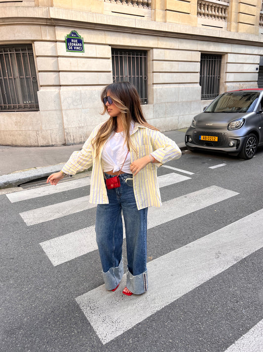 Chemise rayée jaune