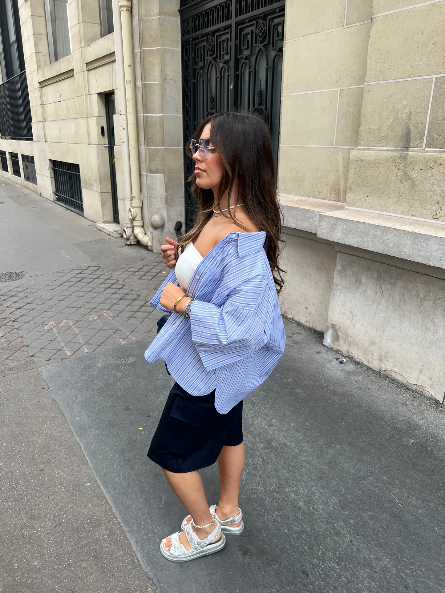 Chemise oversize manches courtes