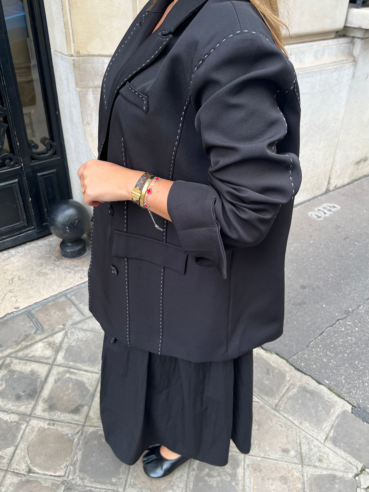 Blazer surpiqûres noir