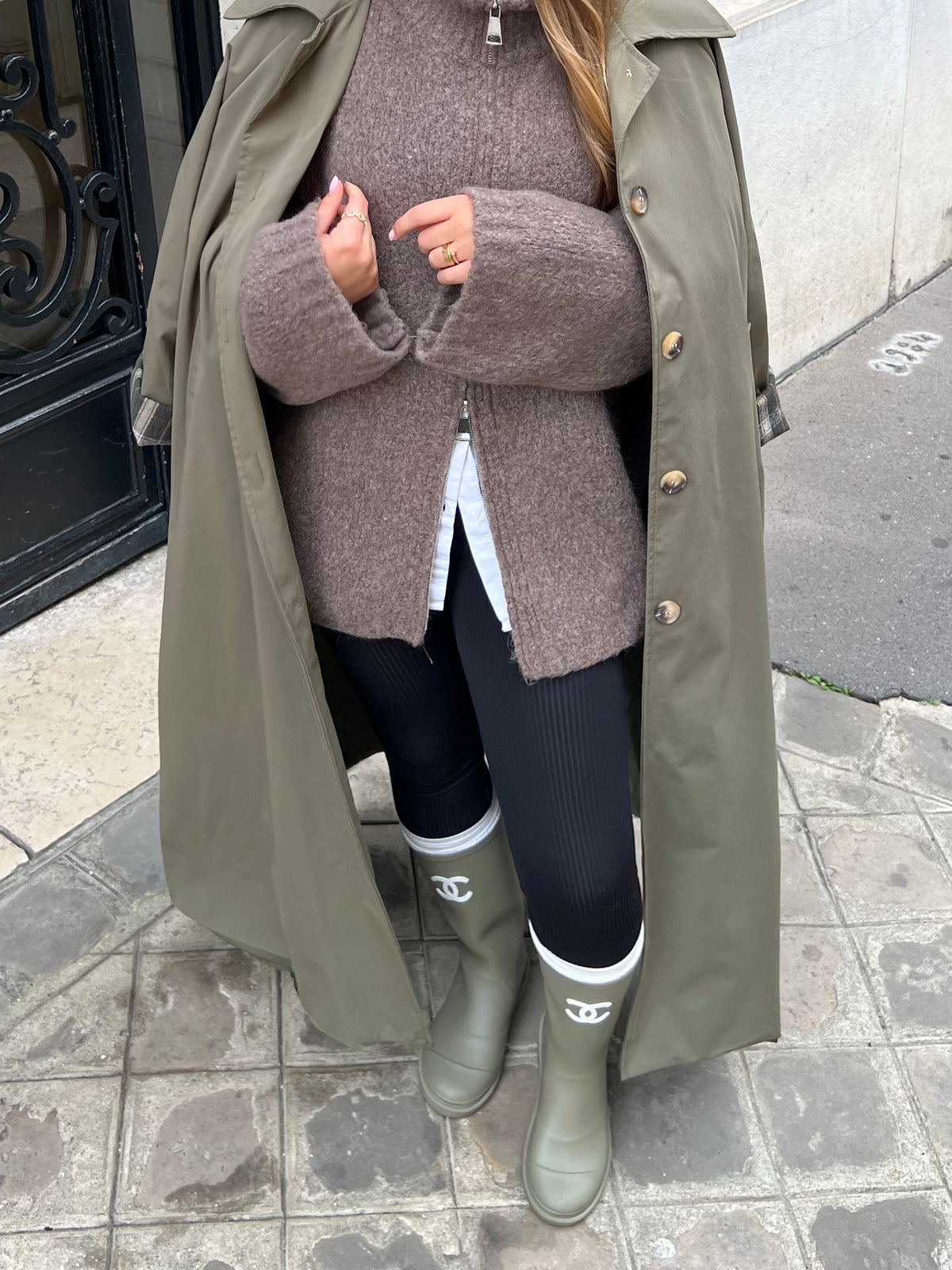Gilet zip taupe