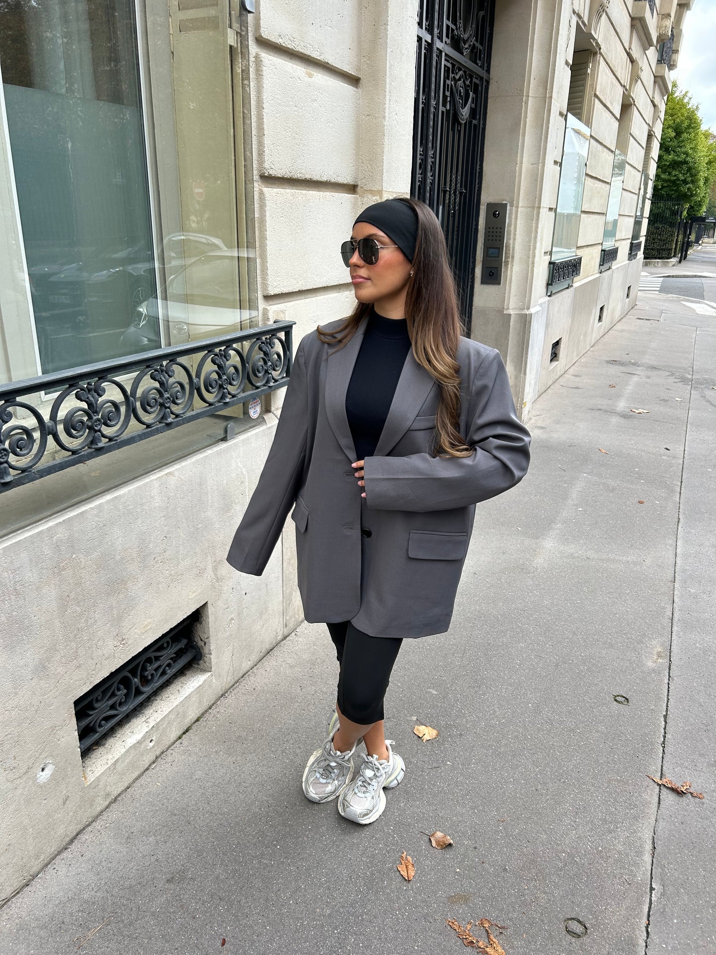 Blazer oversize gris