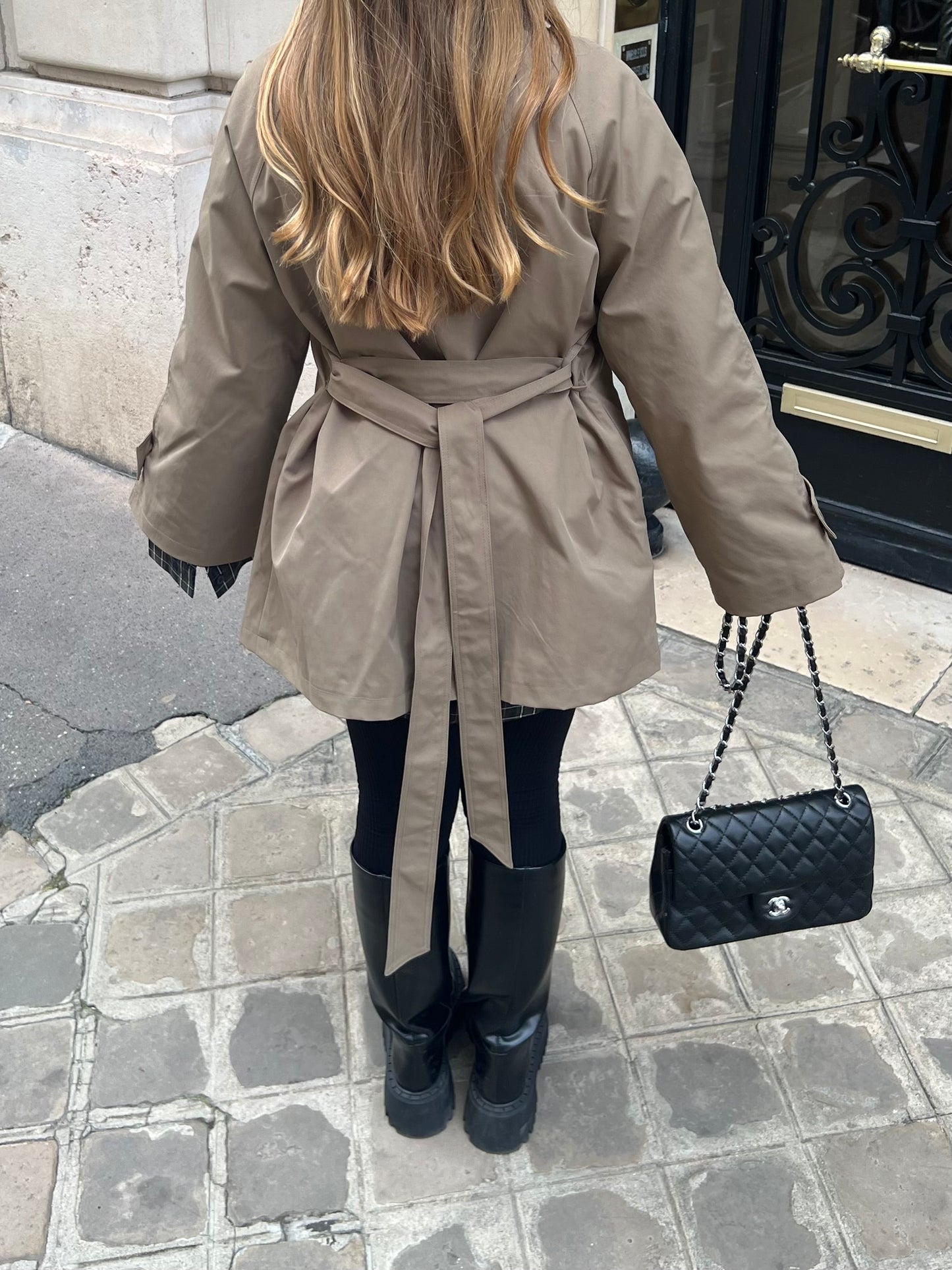 Trench mi long taupe