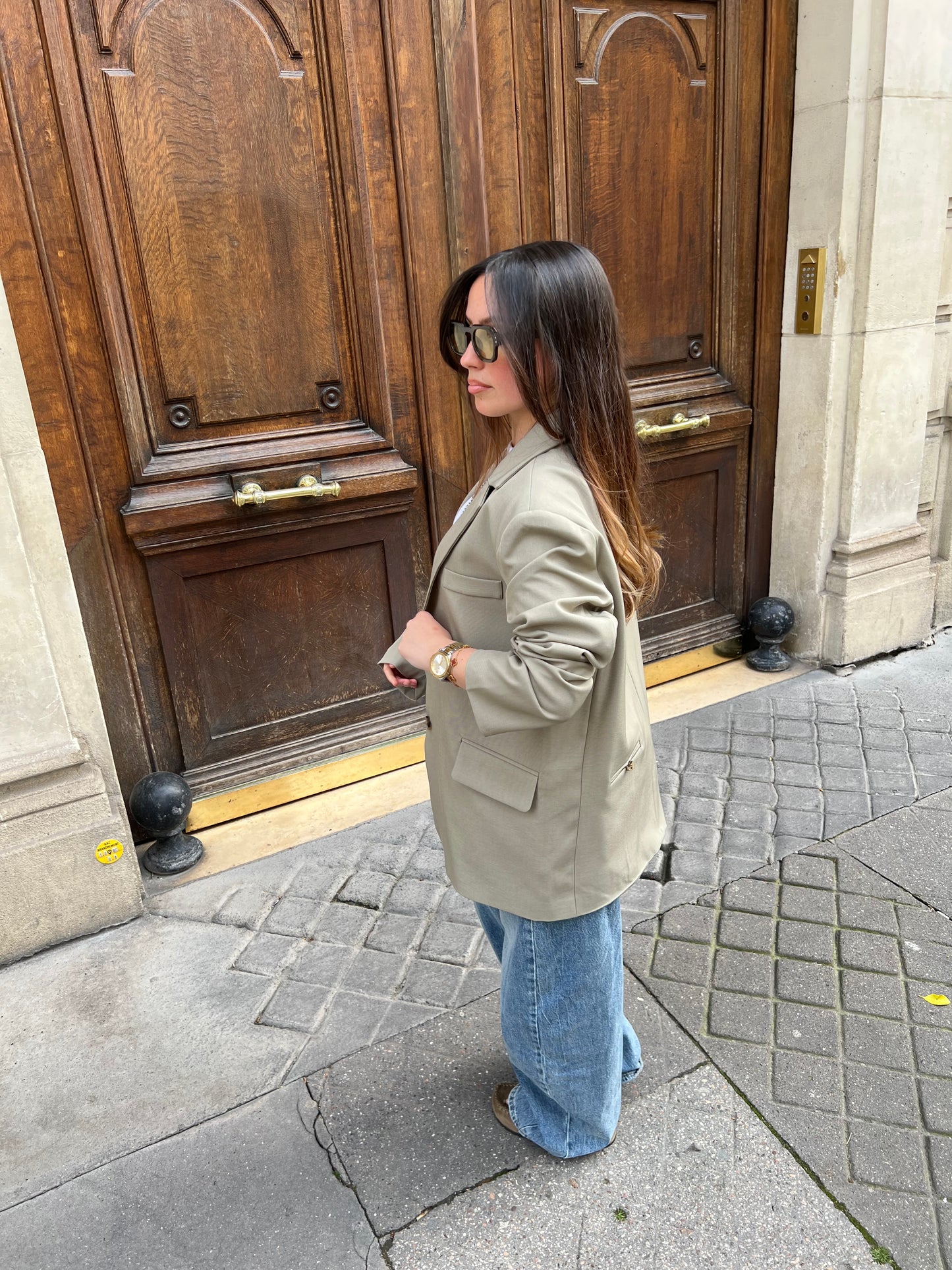 Blazer oversize tilleul