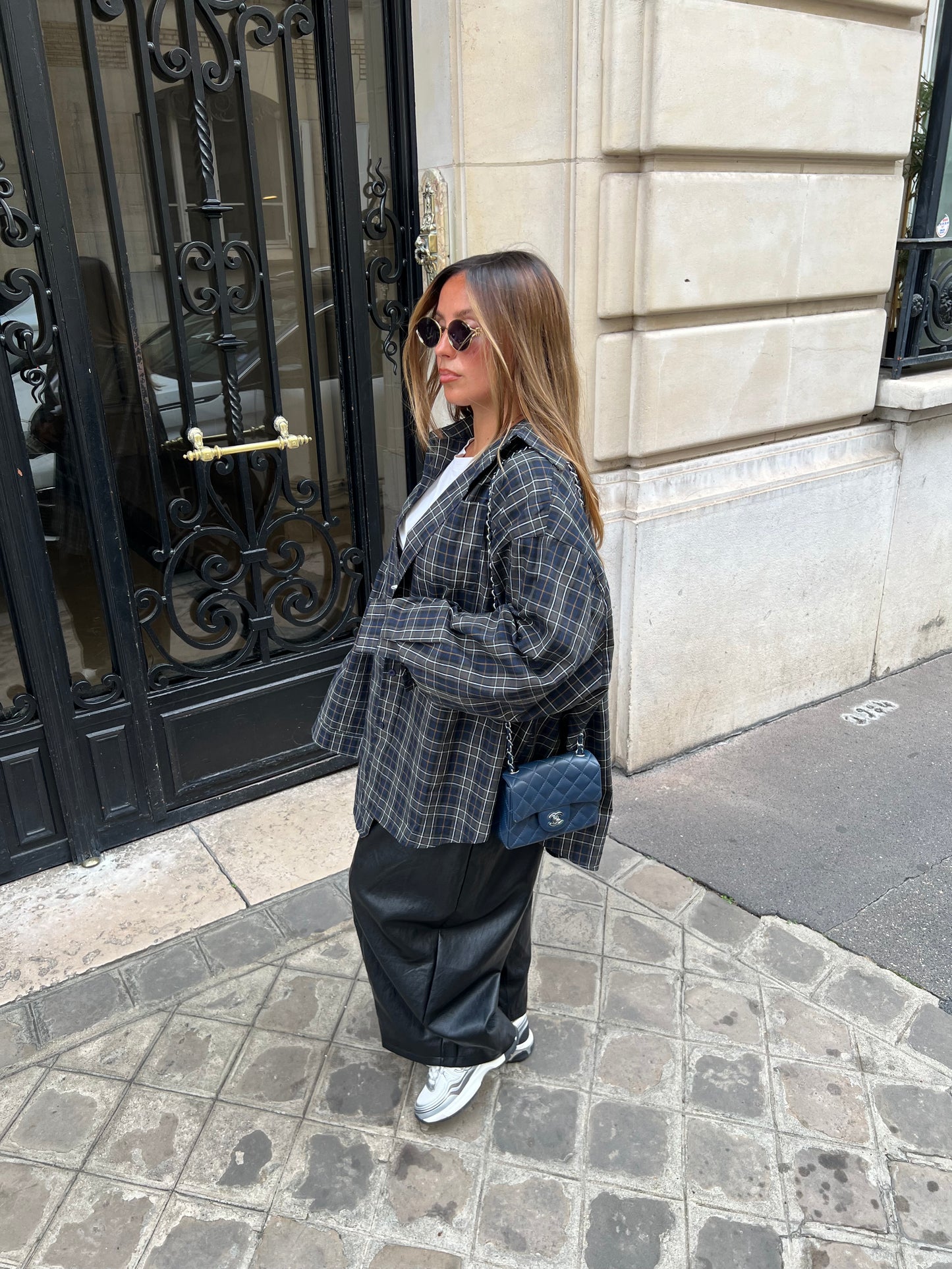 Pantalon ballon similicuir noir