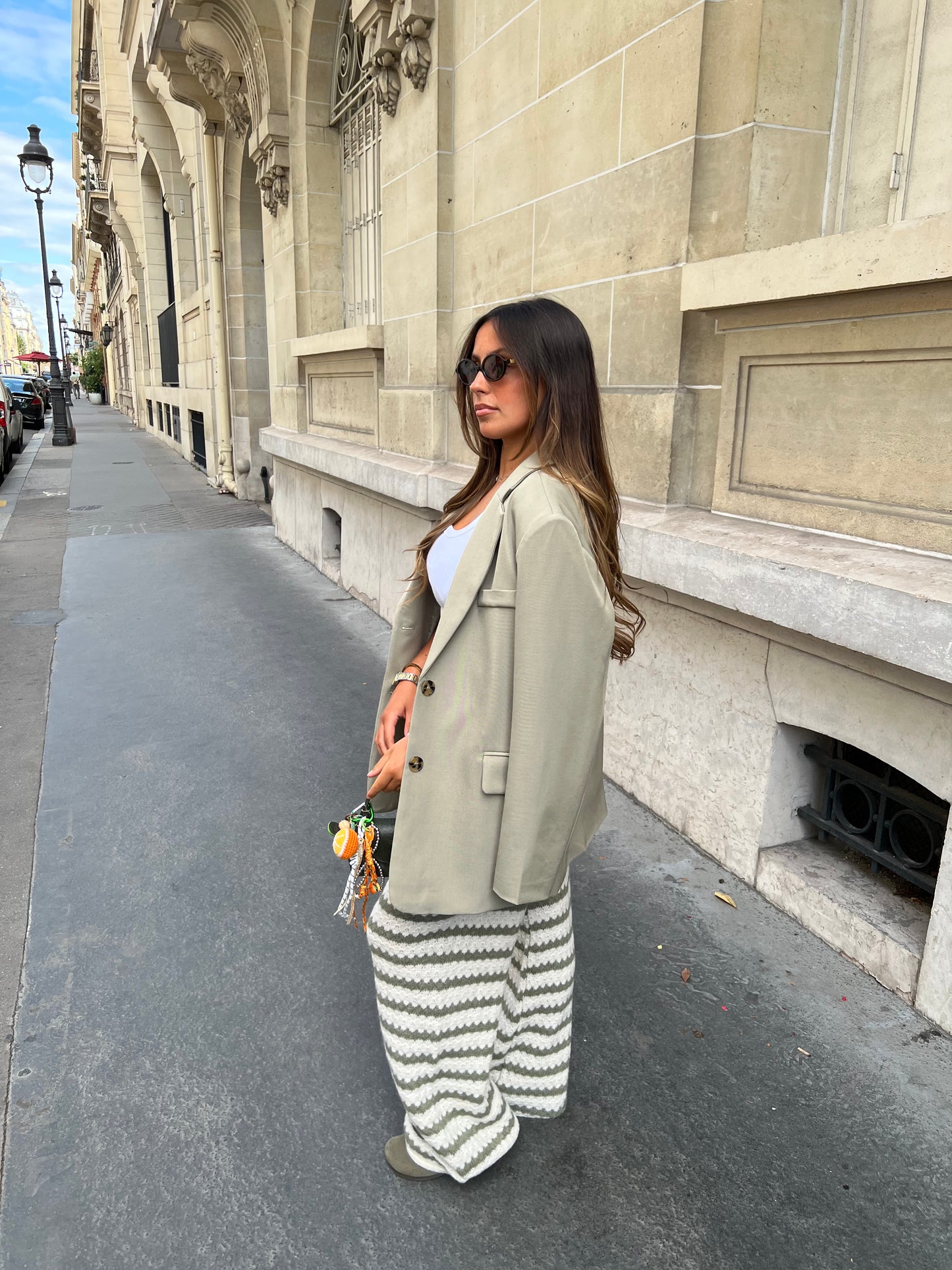 Pantalon maille kaki