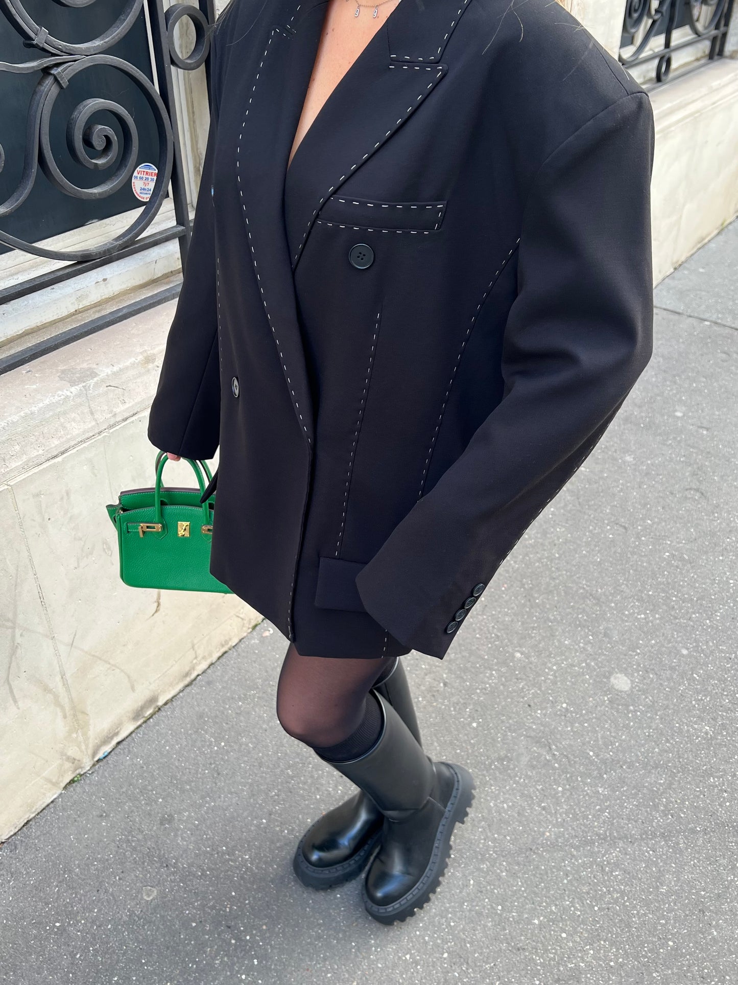 Blazer surpiqûres noir