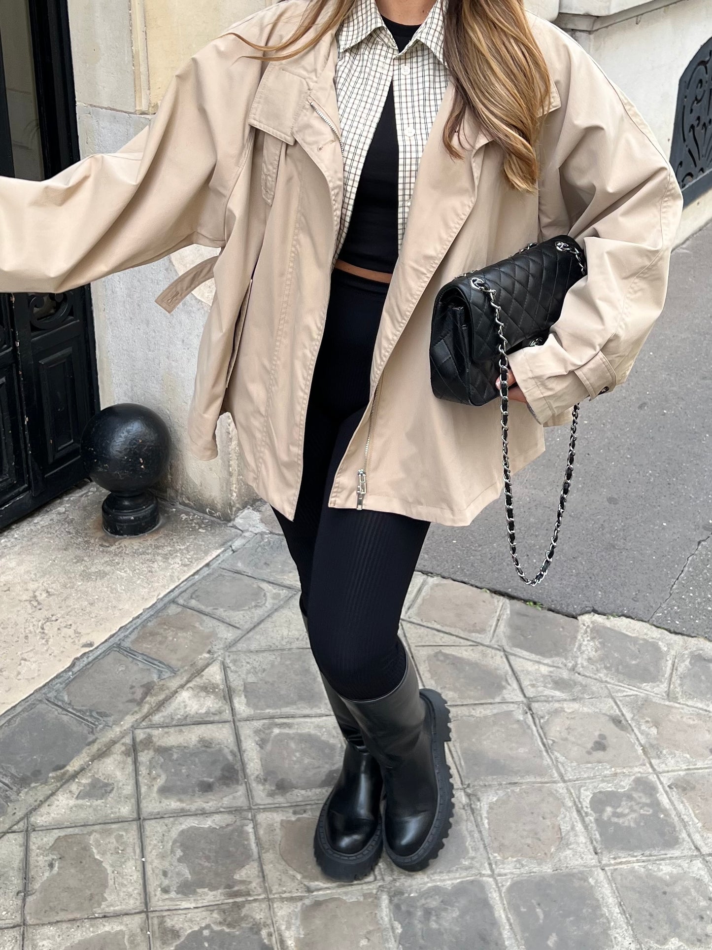 Mini trench beige