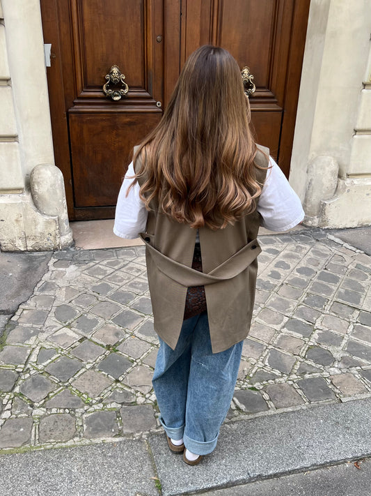 Veste sans manches kaki