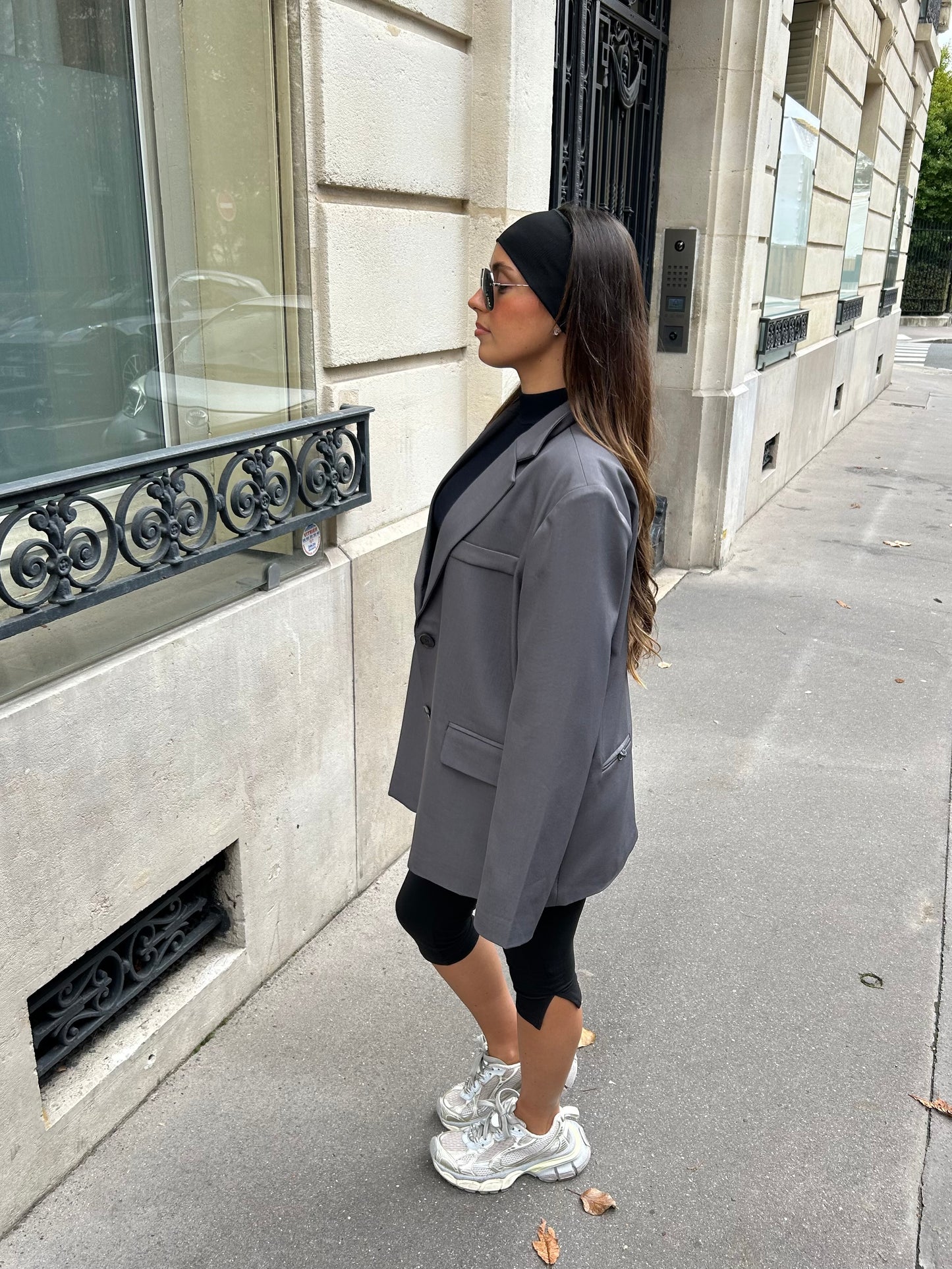 Blazer oversize gris