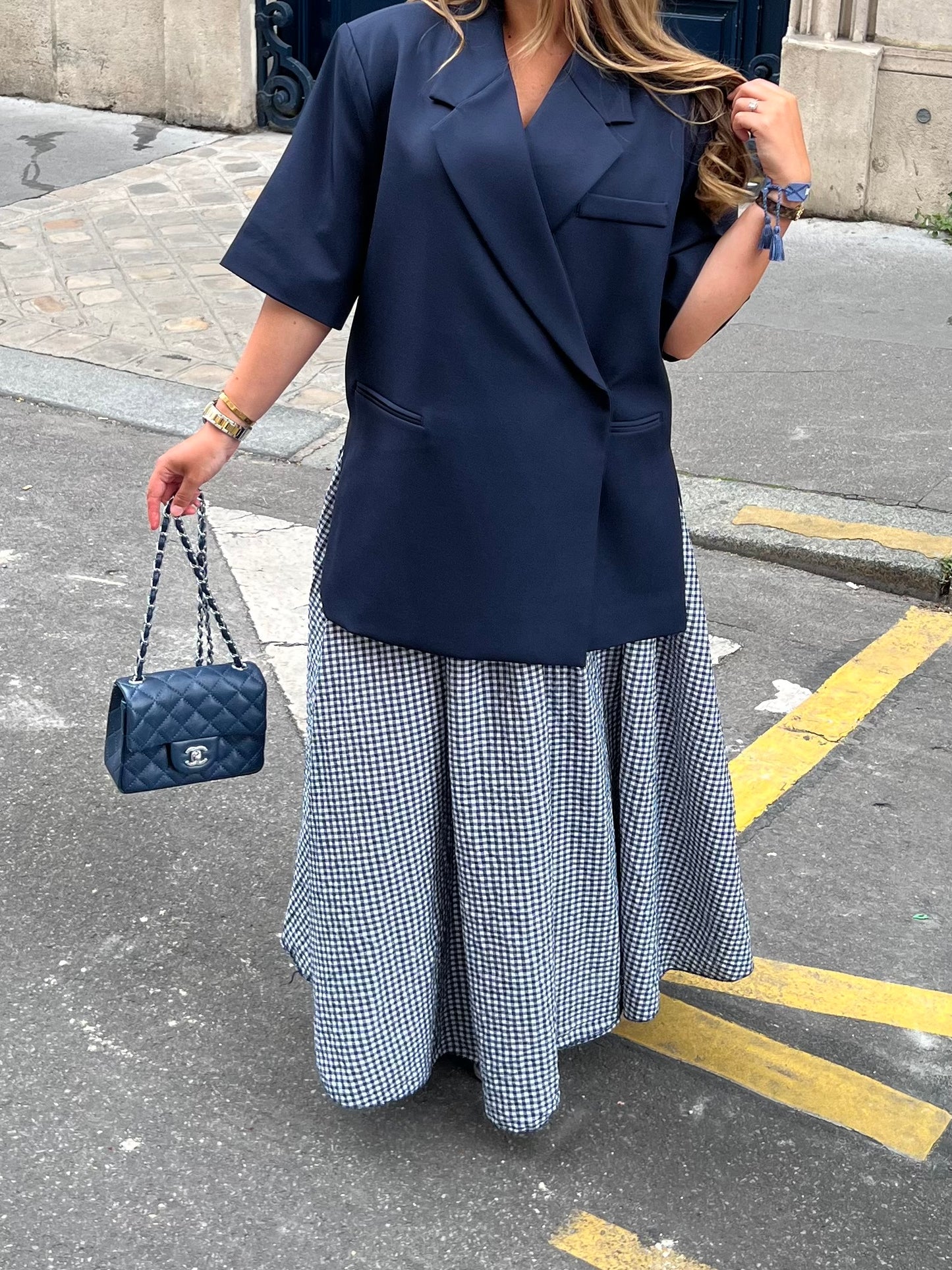 Blazer manches courtes marine