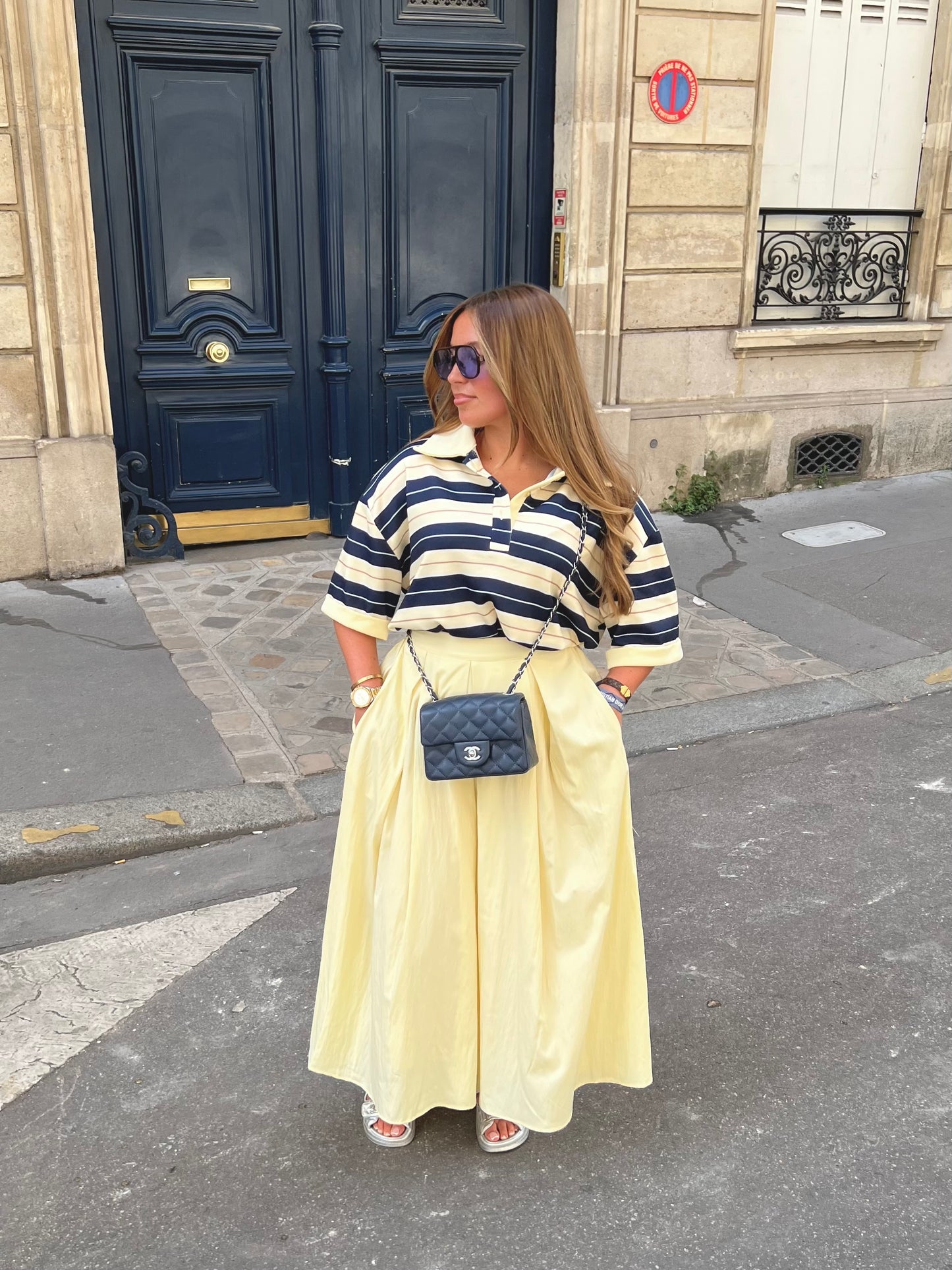 Jupe longue jaune beurre