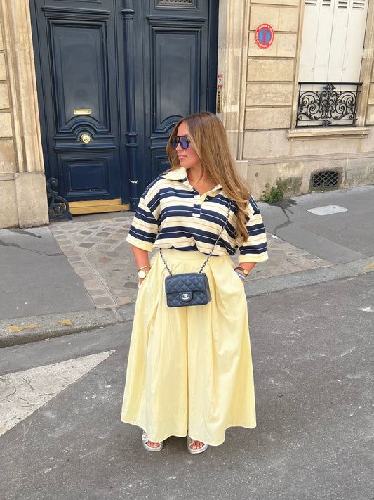 Jupe longue jaune beurre
