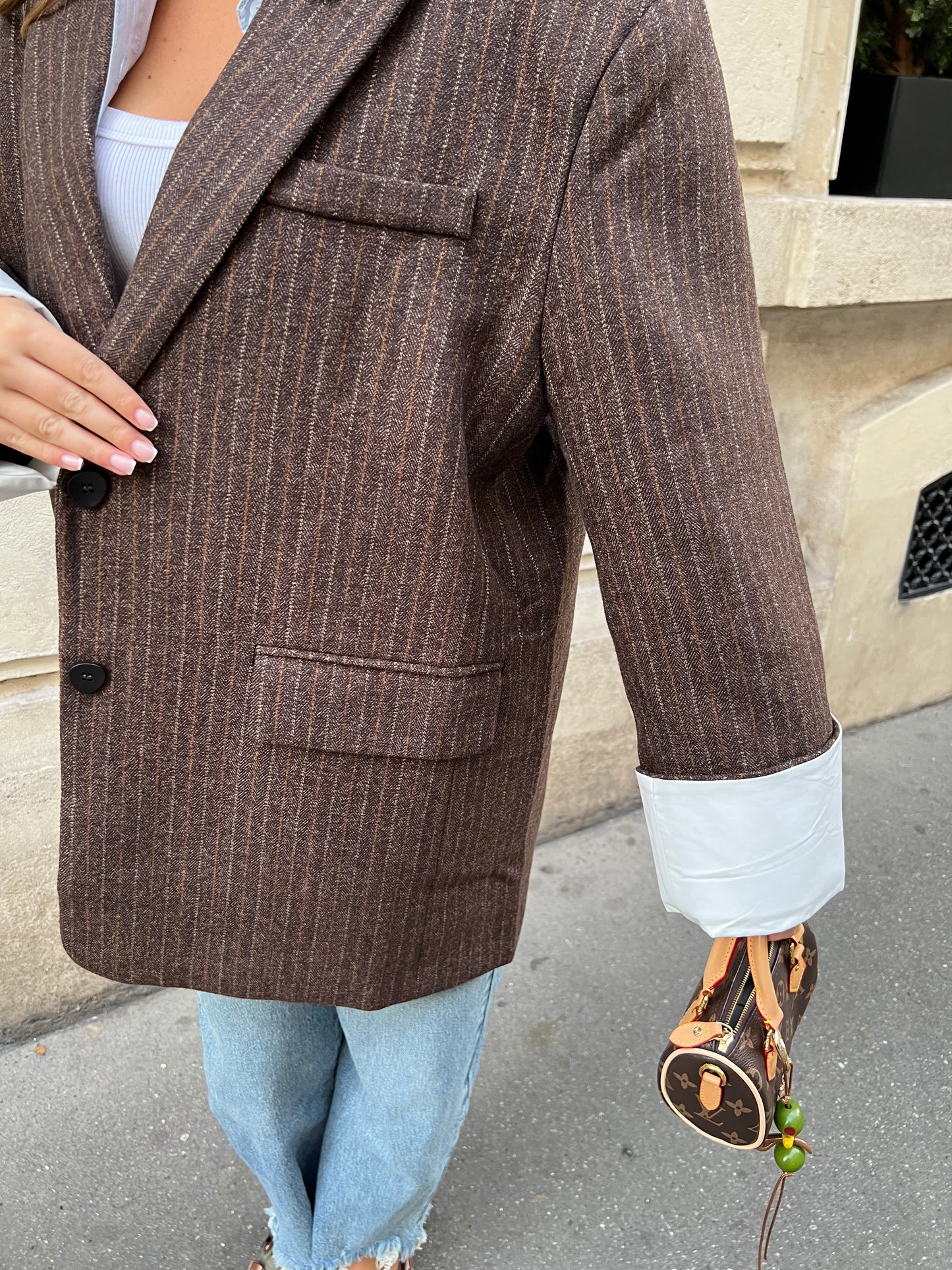 Blazer épais rayé