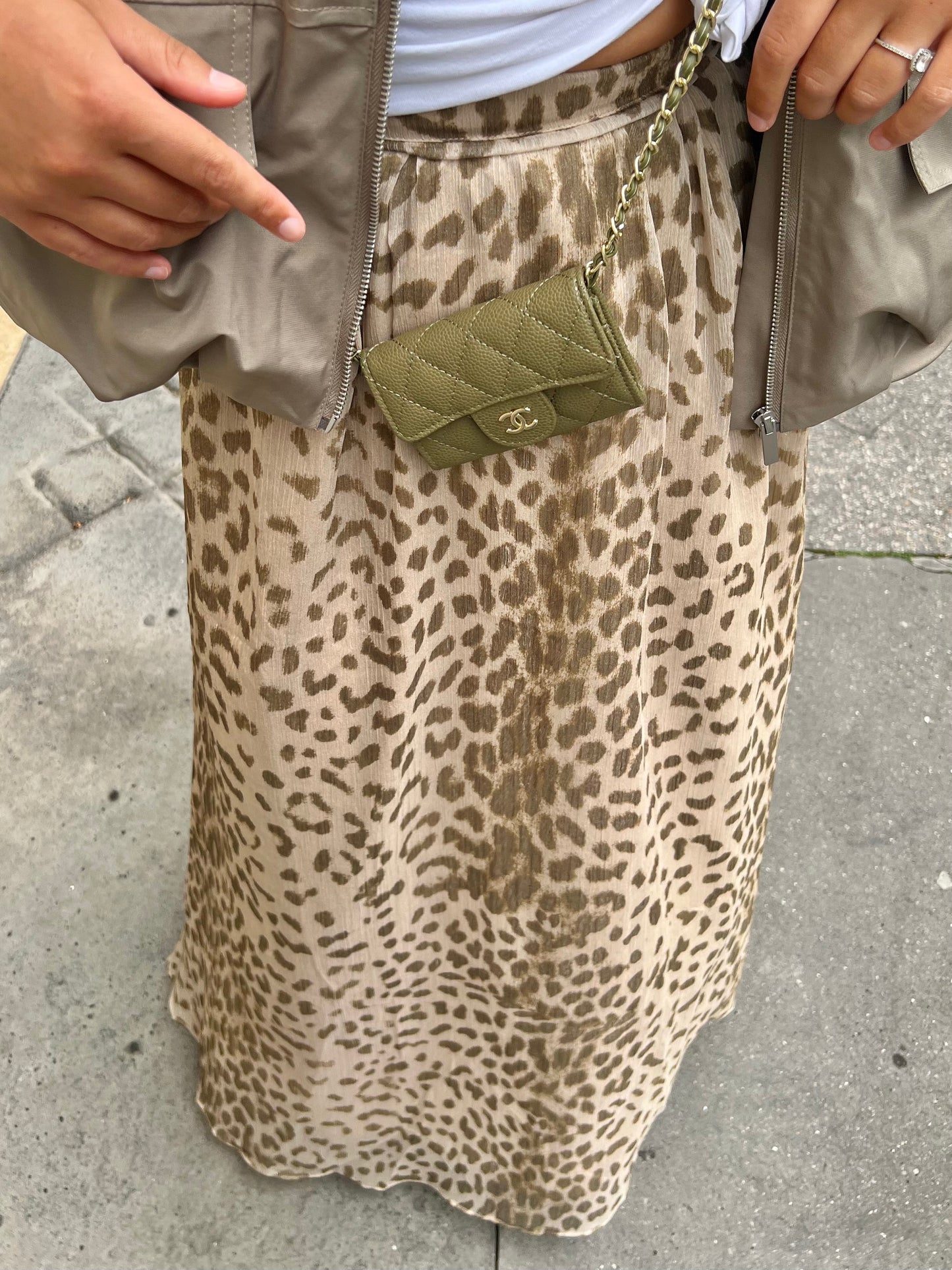 Leopard print maxi skirt