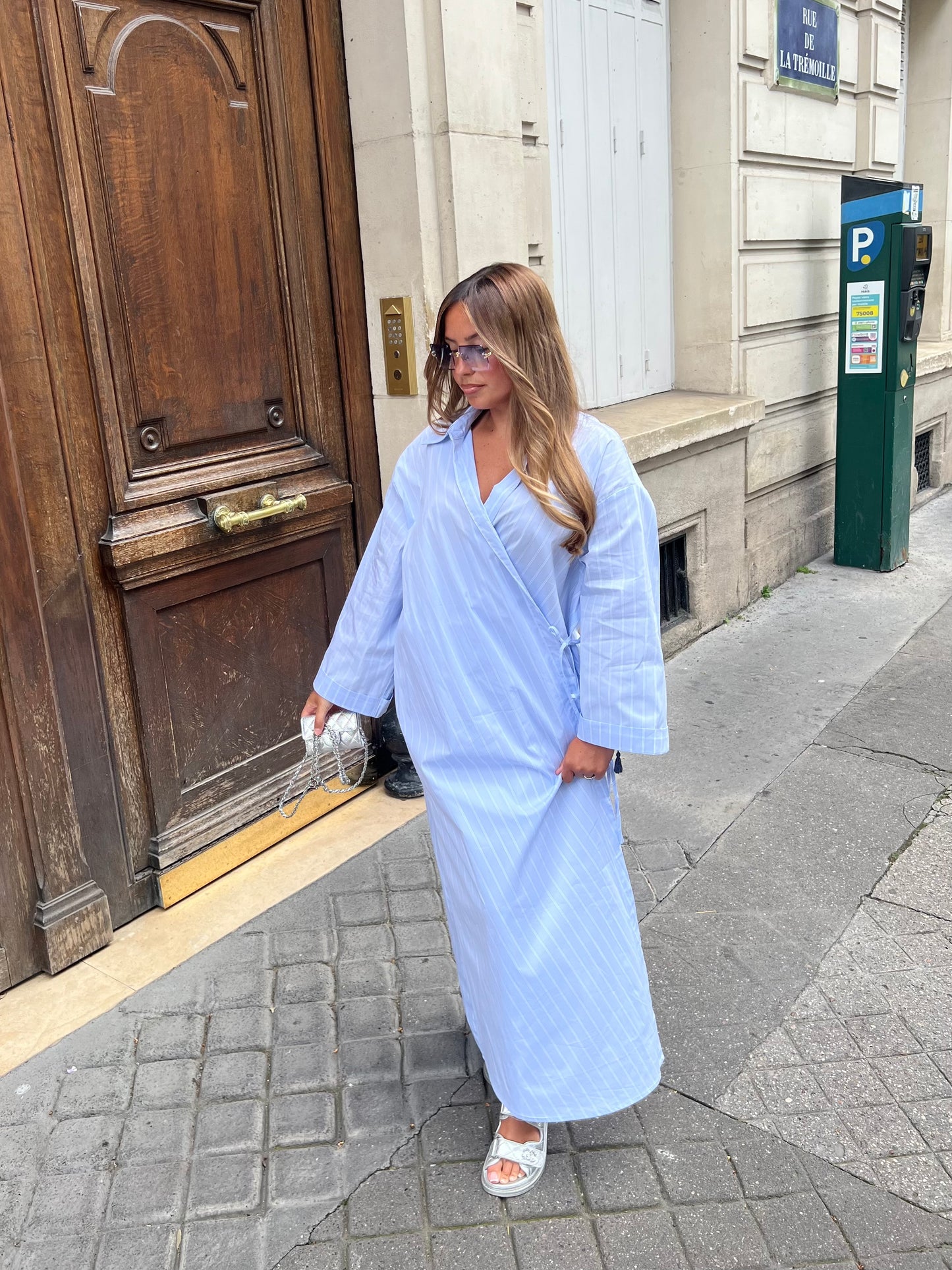 Robe kimono rayures
