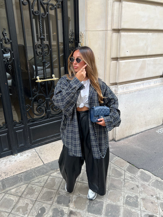 Pantalon ballon similicuir noir