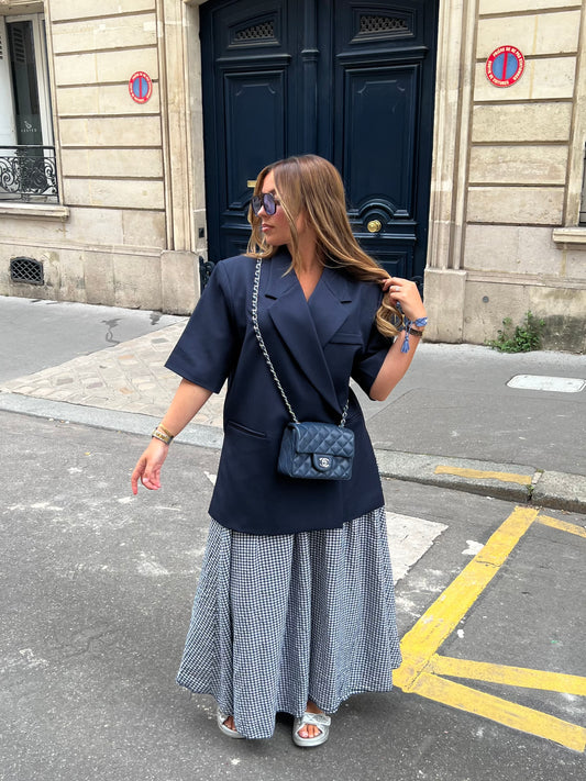 Blazer manches courtes marine