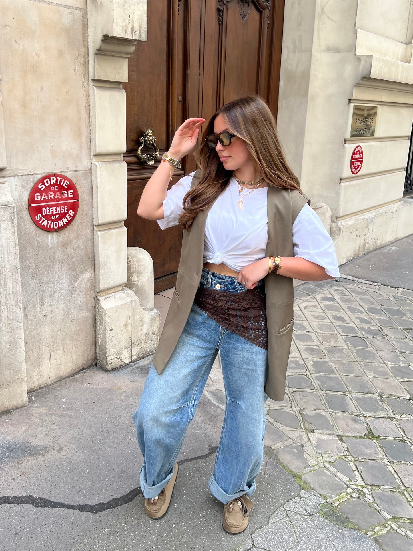 Veste sans manches kaki