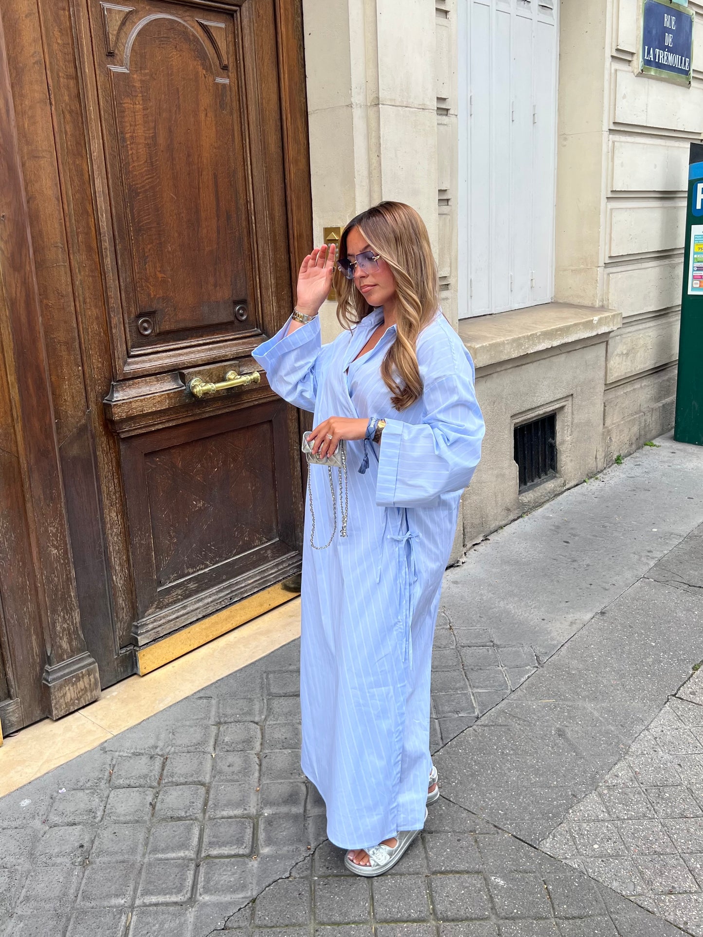 Robe kimono rayures