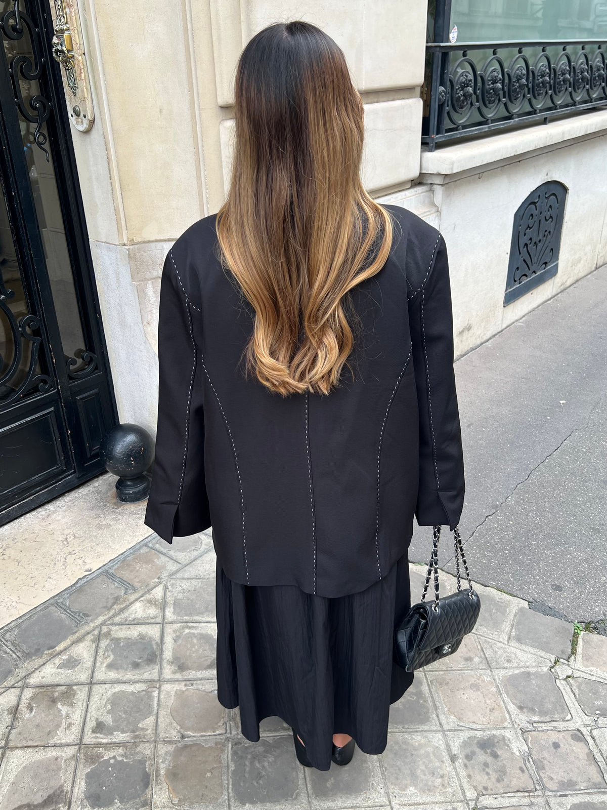 Blazer surpiqûres noir