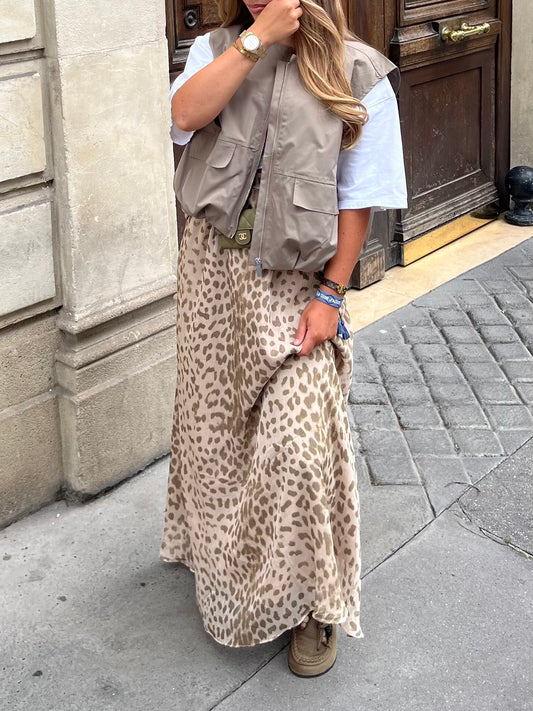 Leopard print maxi skirt