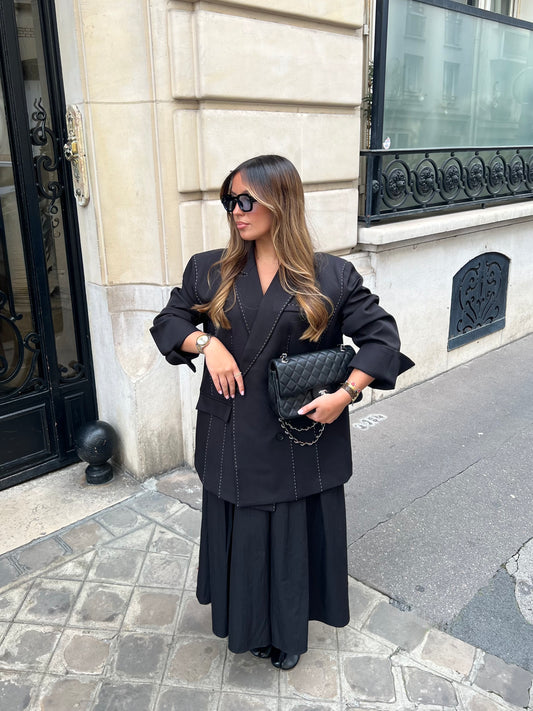Blazer surpiqûres noir
