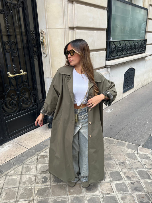 Trench long kaki