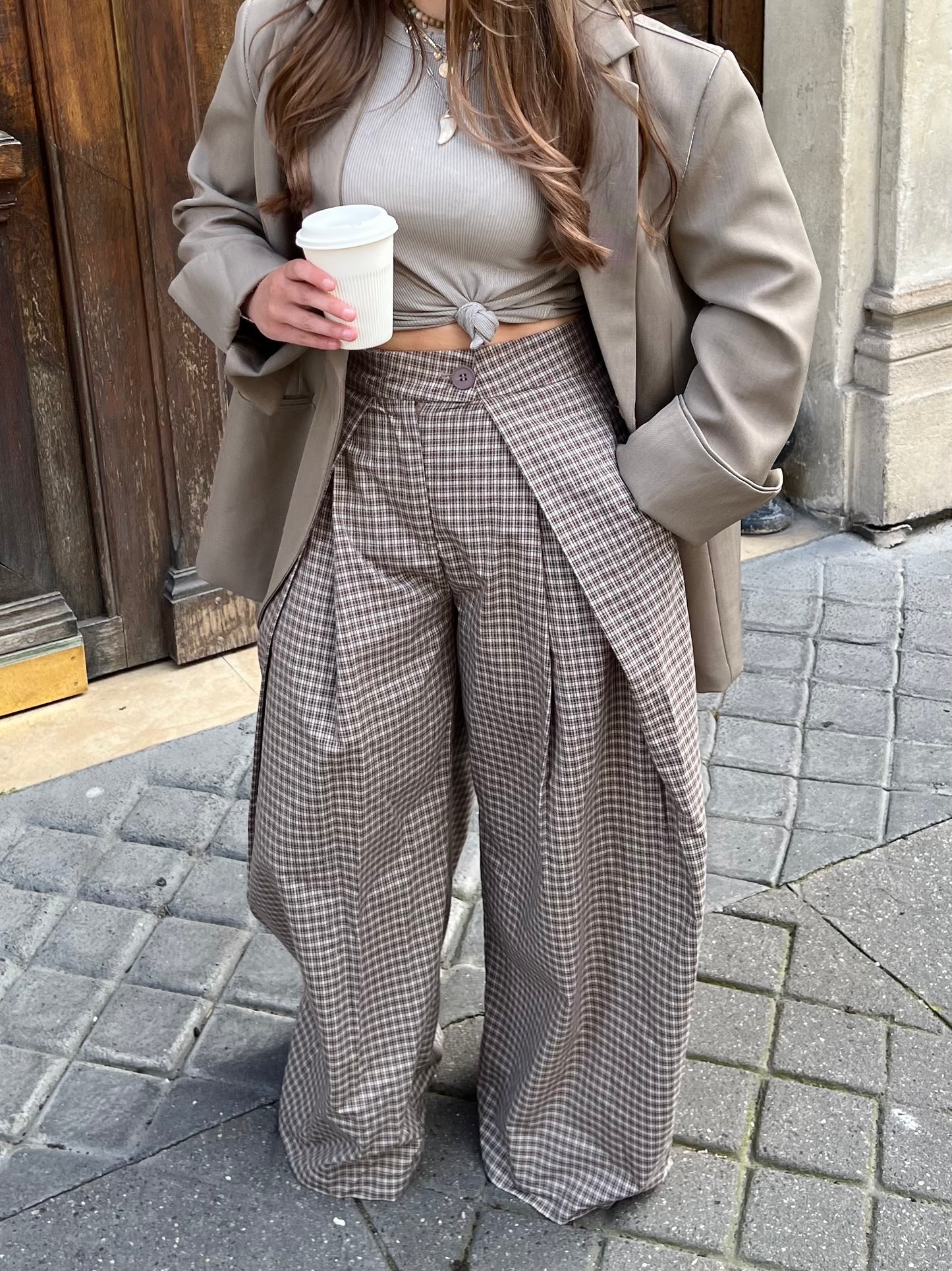 Pantalon à carreaux