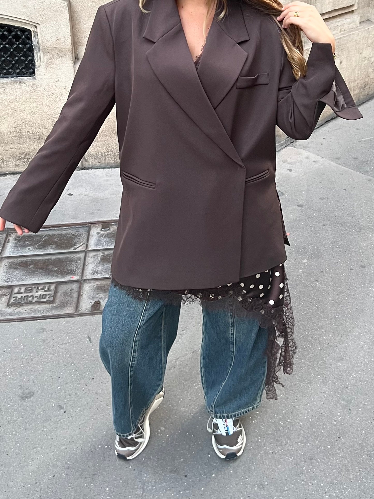 Blazer croisé chocolat